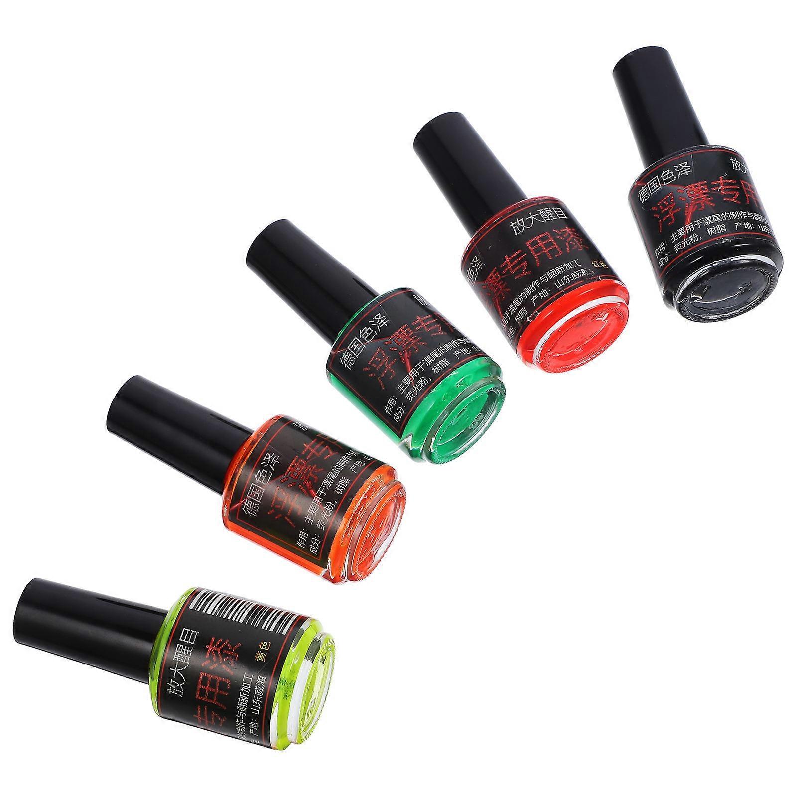 5 Bottles Fishing Float Paints Fish Float Paints Waterproof Float Paints