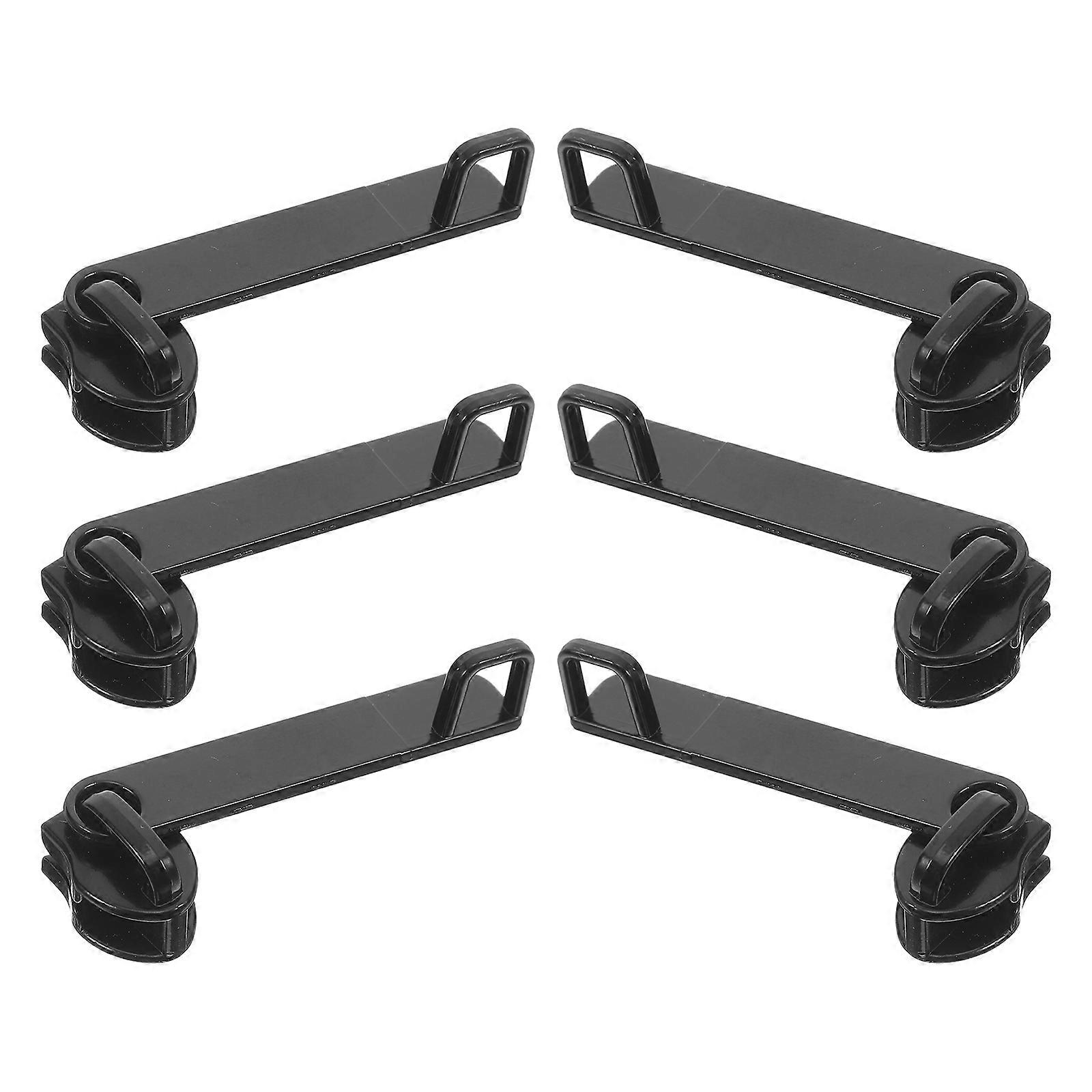Durable Black Zinc Alloy Zipper Fix Kit for Home Use Effortless Replacement with Elegant 6pcs