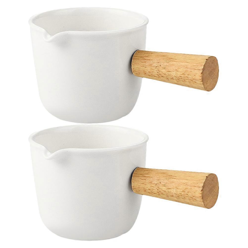 Ceramic Milk Pourer Mini Creamer Jug for Sauce Serving 2Pcs
