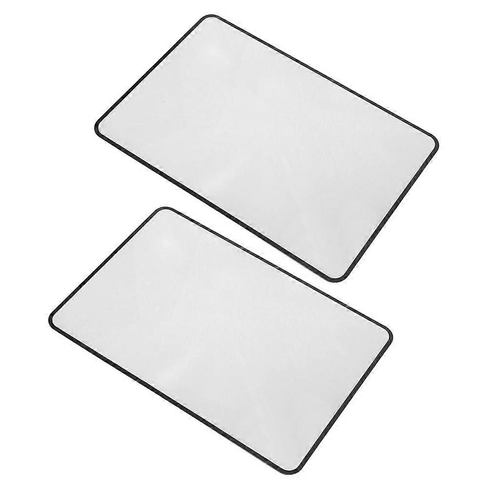 Full Page Magnifier PVC Magnifying Bookmark for Reading Black 2Pcs