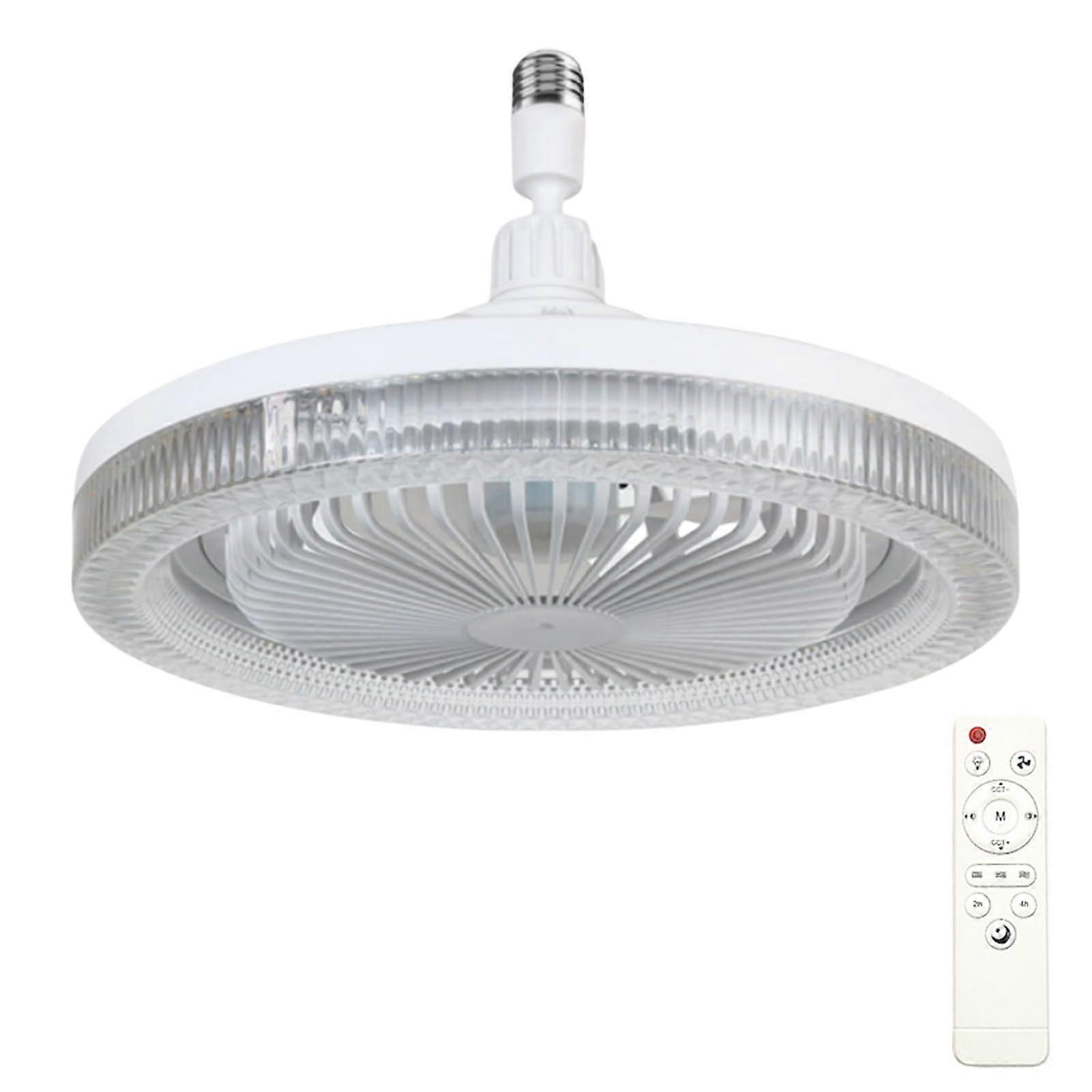 Ceiling Fans with Lights 25cm Remote Control LED Fan Light E27 Socket 3 Speed Dimmable 3000-6500K for Bedroom Kitchen White