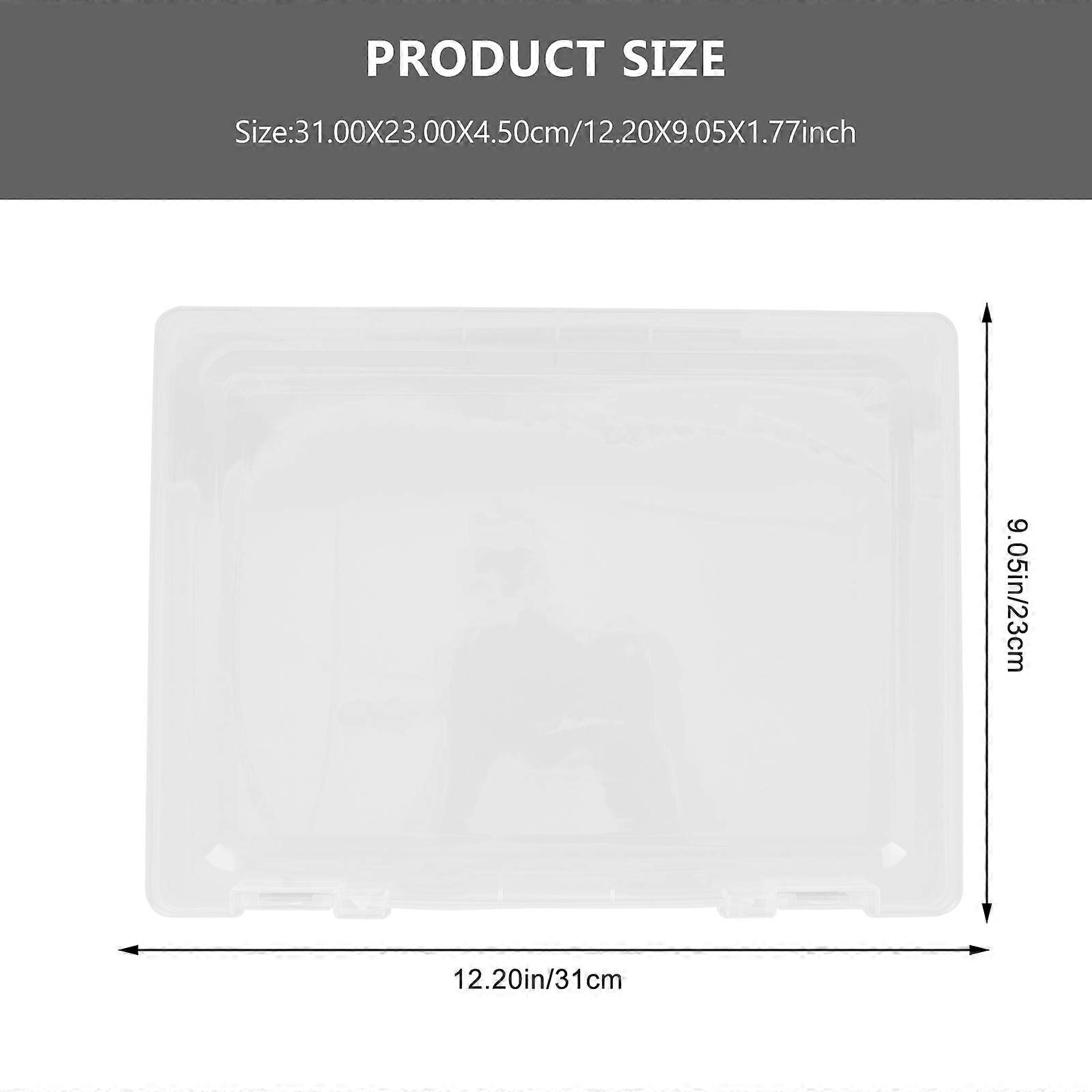 Household File Box Transparent Portable Organizer for Document Storage