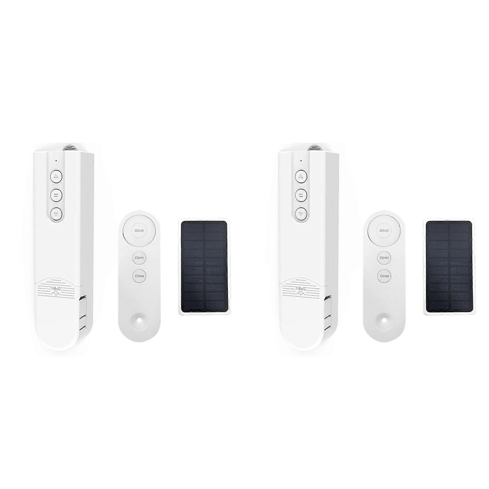 2X Tuya Smart Blind Motor+Solar Panel Bluetooth Automatic Electric Roller Shutter Shadows Lifting Curtain Driver