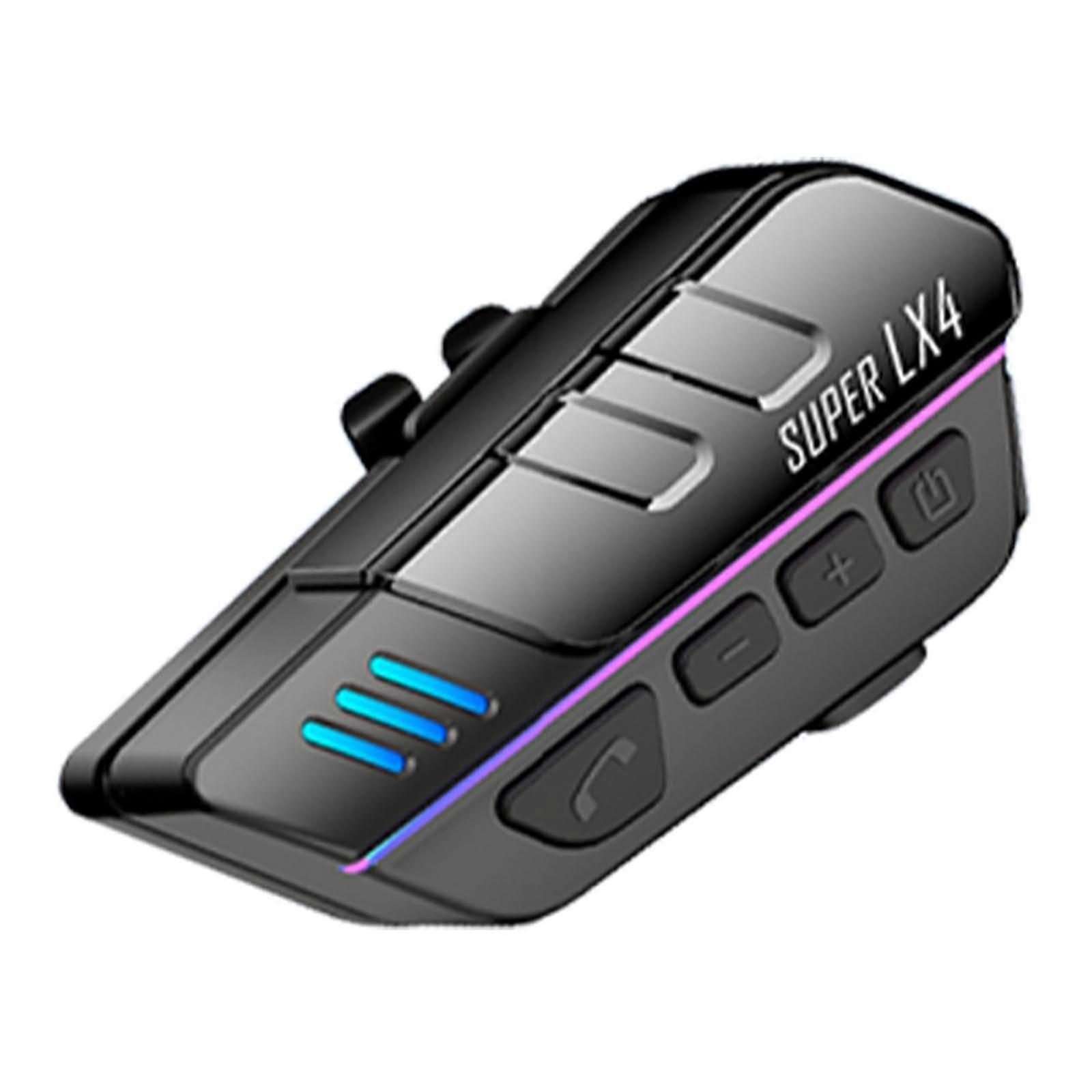 LX4 Motorcycle Helmet Bluetooth Headset with Noise Cancellation, IP67 Waterproof, Bluetooth 5.3