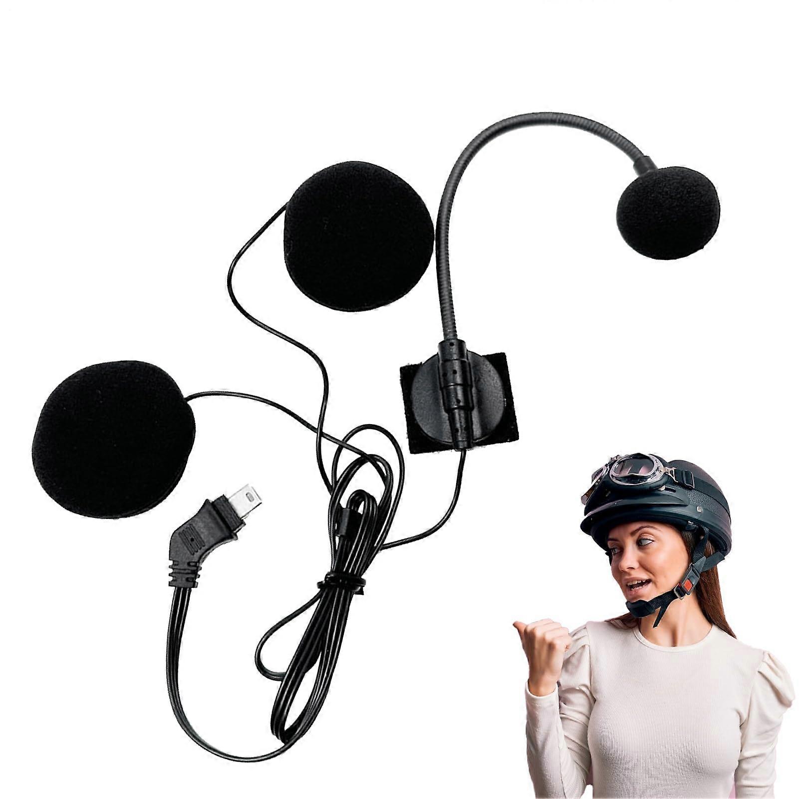Motorcycle Helmet Bluetooth Intercom with Noise Reduction, Waterproof 10Pin Headset Mic
