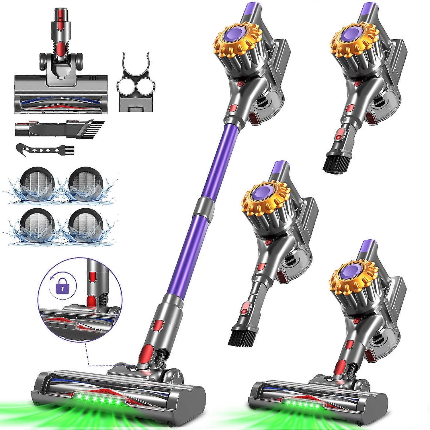 Akku-Hand-und Stielstaubsauger Akku Staubsauger,80000pa Akkusauger,60Min/1,6L Super Leise Stabstaubsauger für Tierhaare und Teppiche