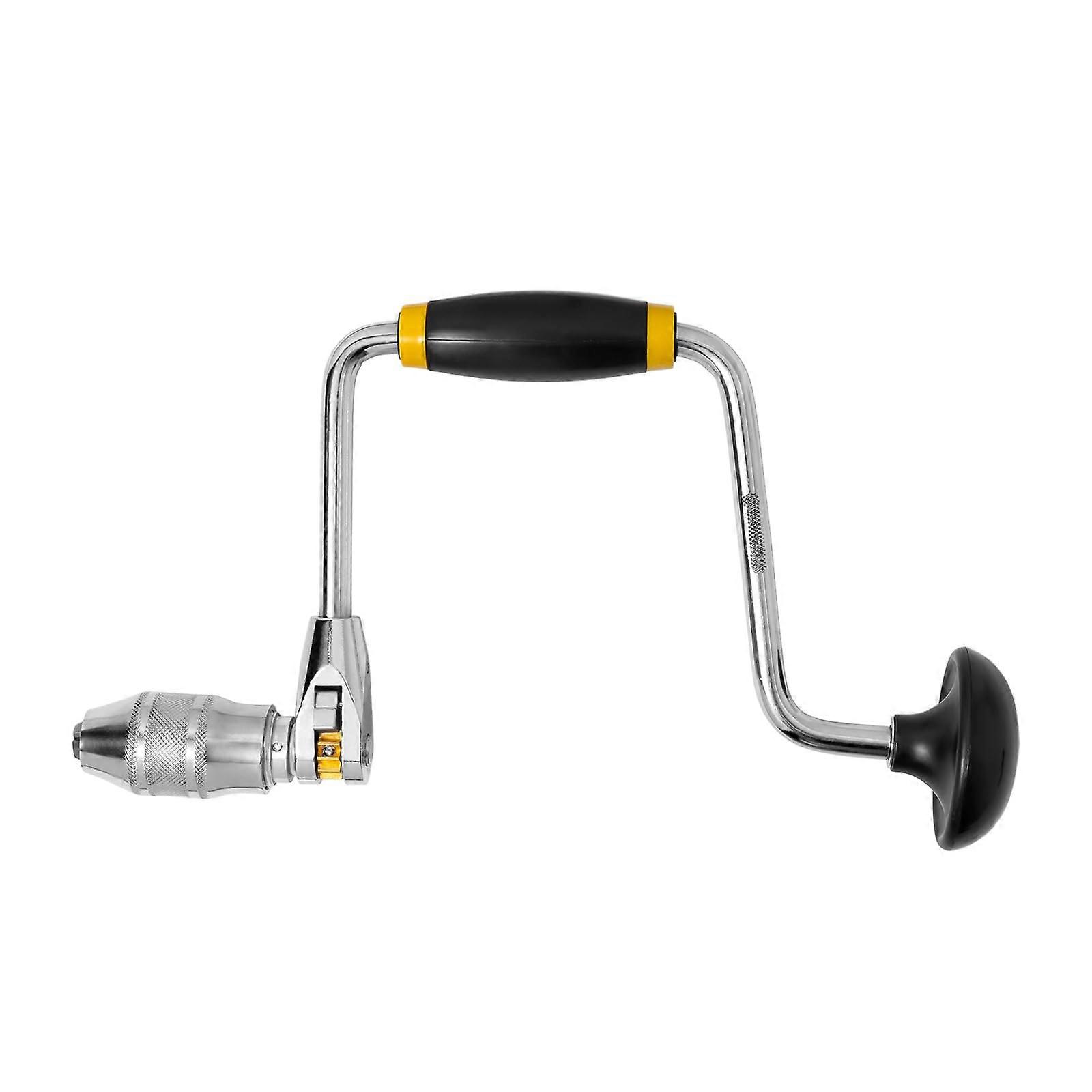 Manual Hand Drill Brace with Smooth Ratcheting Mechanism for Woodworking and DIY Projects, 12Inch