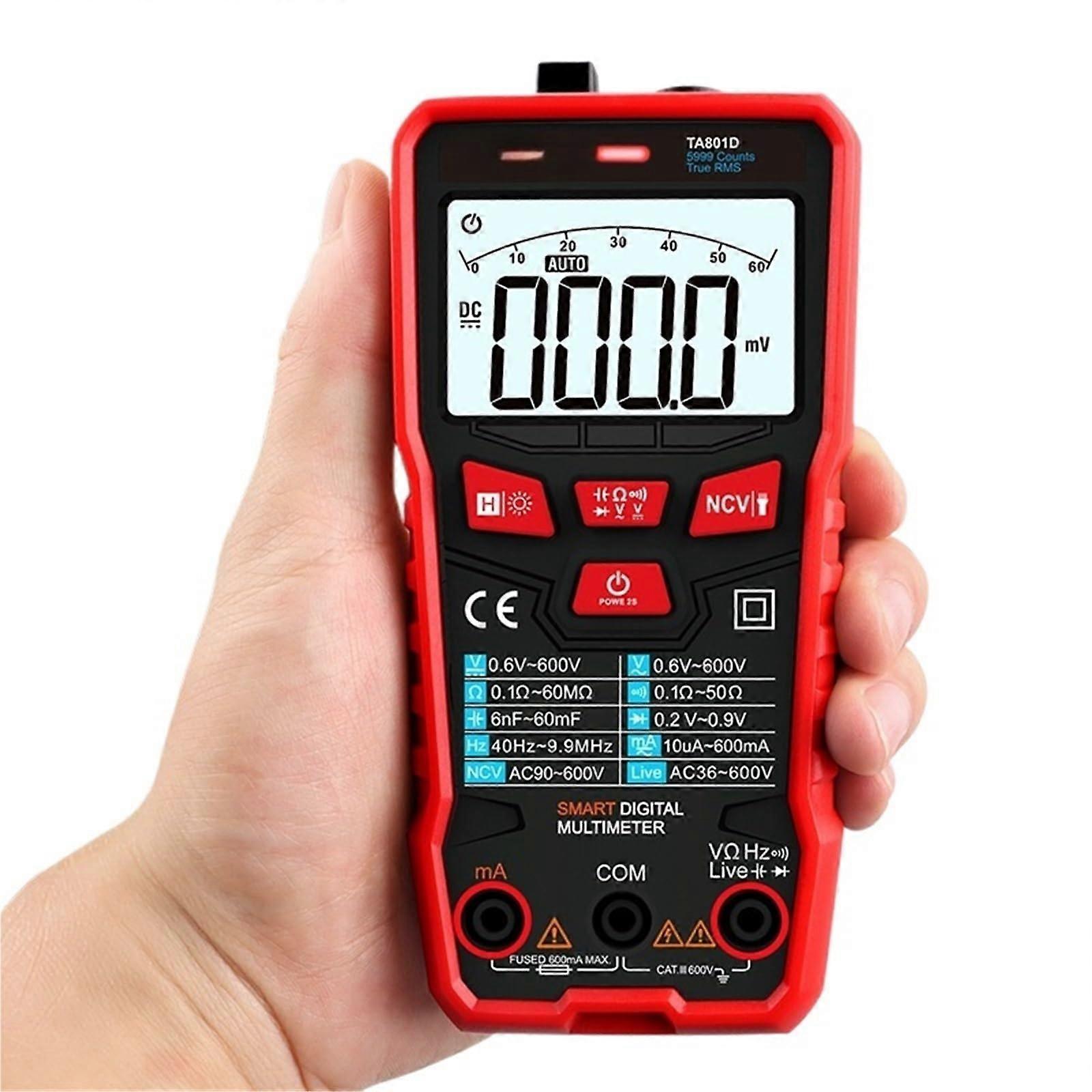 Digital Multimeter TA801D with Automatic Identification, Accurate Auto Measurement for Home and Auto