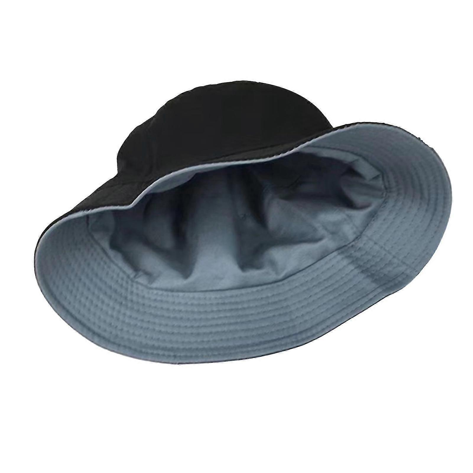 Bucket Hat Sun Block Reversible Design Cotton Solid Color Solid Color Hat For Outdoor