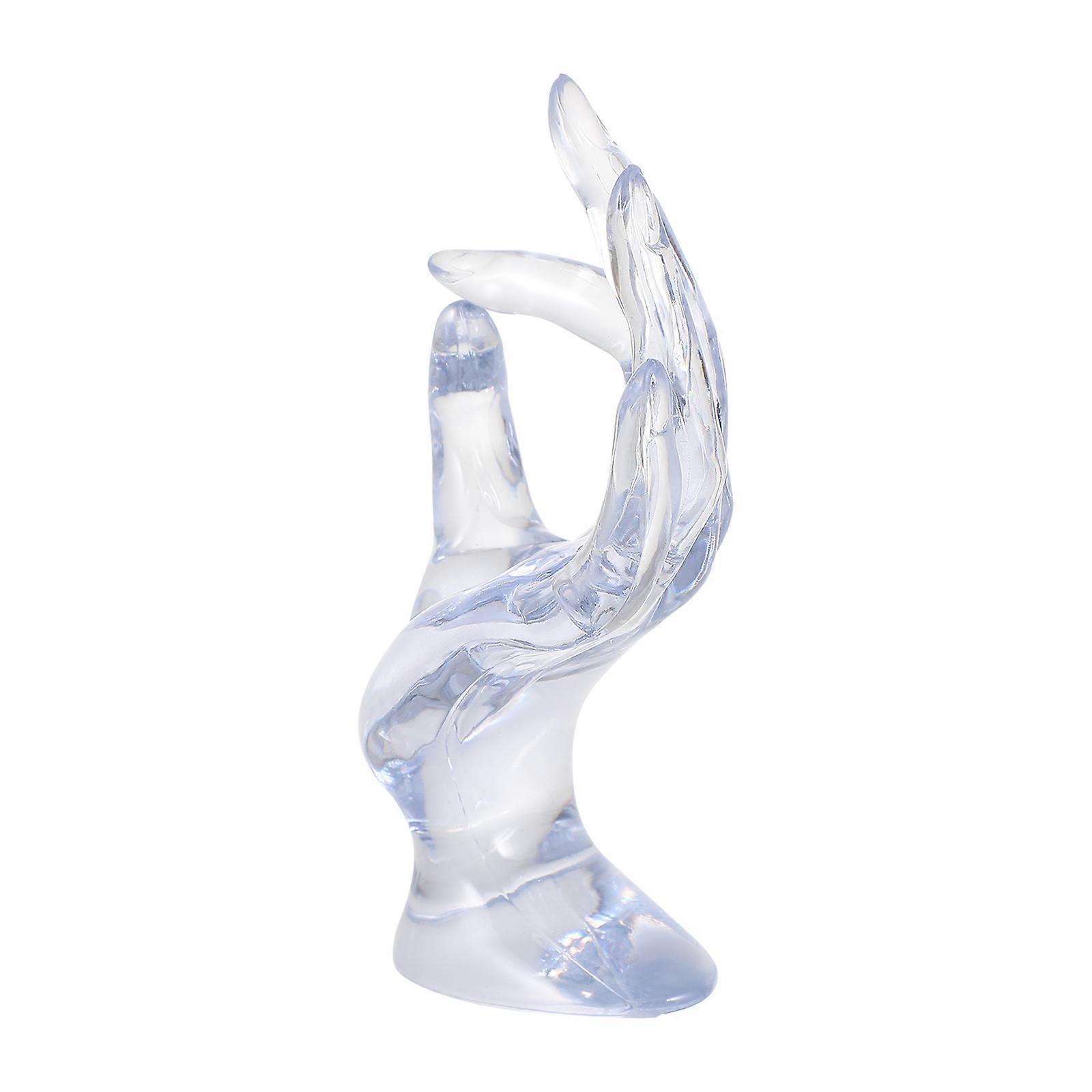 Hand Form Ring Holder Display Stand for Rings Ok-Hand Gestured Transparent