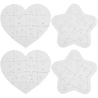 Paper Blank Puzzles White for DIY Painting 4Sets