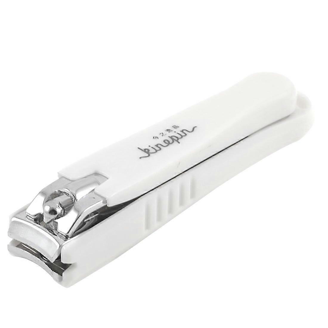 White Plastic Handle Curved Edge Nail Clippers with Ergonomic Grip for Precise Cutting 9cm