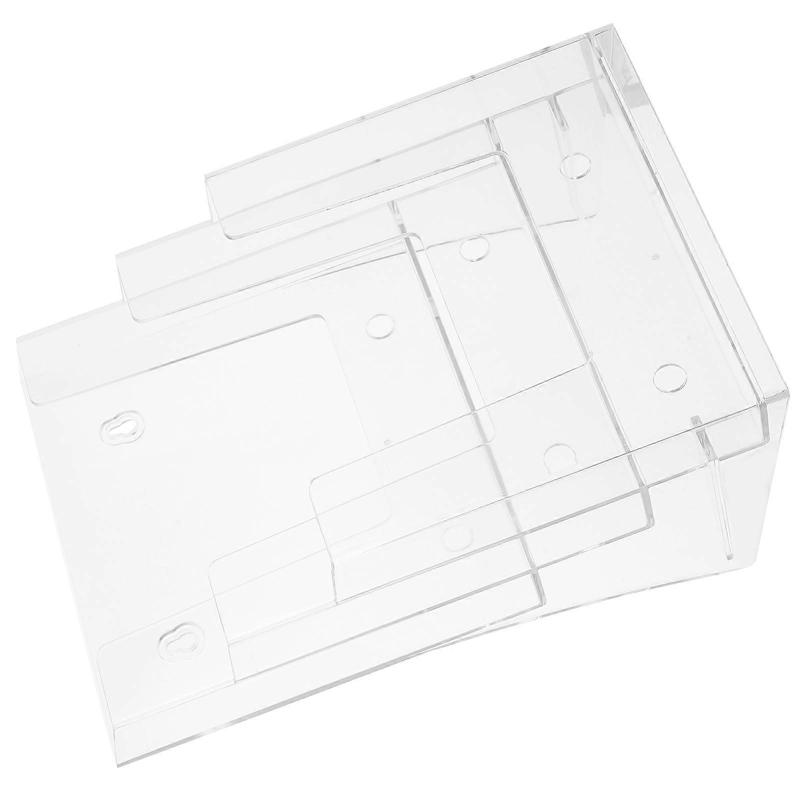 4Pcs Transparent Acrylic Brochure Holder Wall Mounted for Display Organization