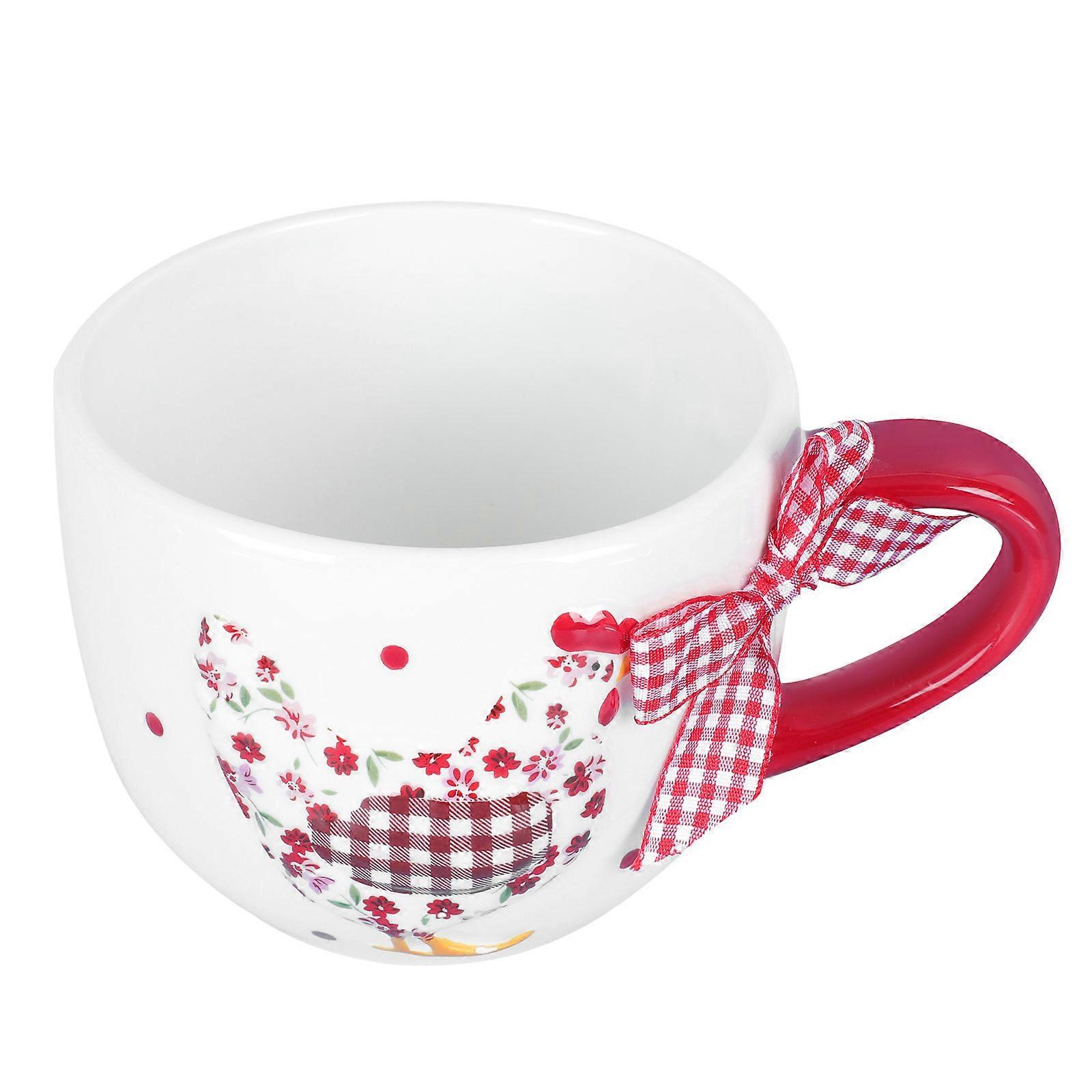 Red Ceramic Soup Cup for Storage Use 1Pcs Tea Drinks Cup