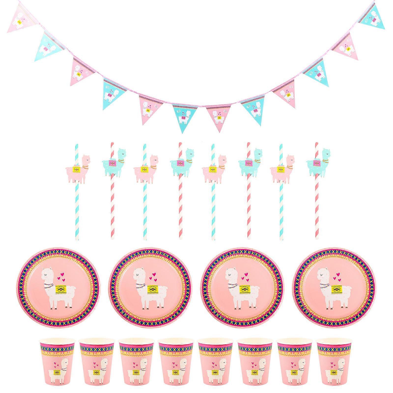 Cake Set Alpaca Themed for Party 1Set Set