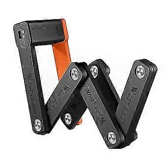 For West Biking Bicycle Antitheft Lightweight Folding Chain Lock West Biking Lockblack Orange