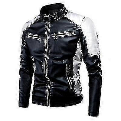 Fashionable Men's Pocket Zip Leather Jacket