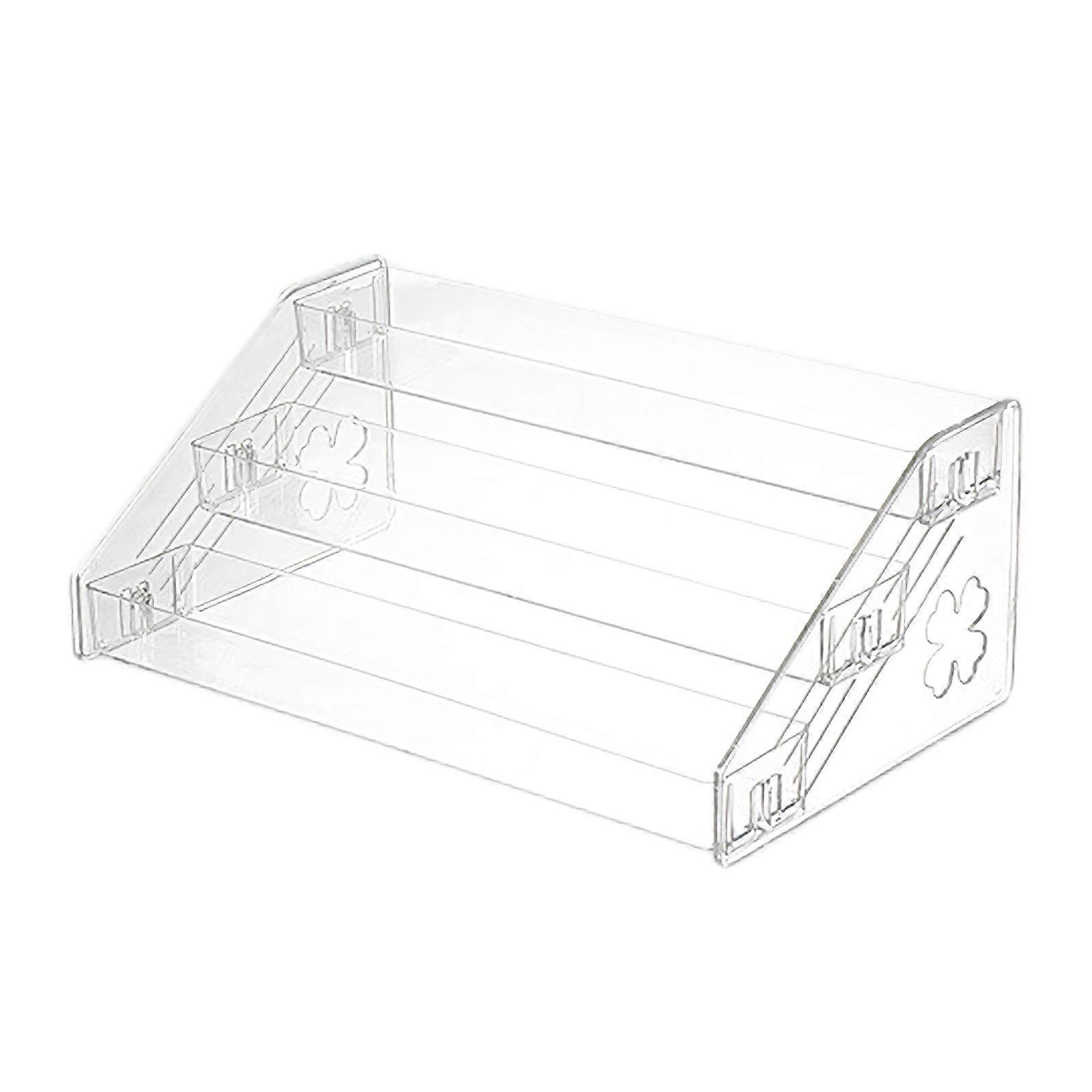 Nonslip Base Storage Organizer for Kitchen Bathroom Clear Plastic Rack Transparency Step Cosmetics Stand  3