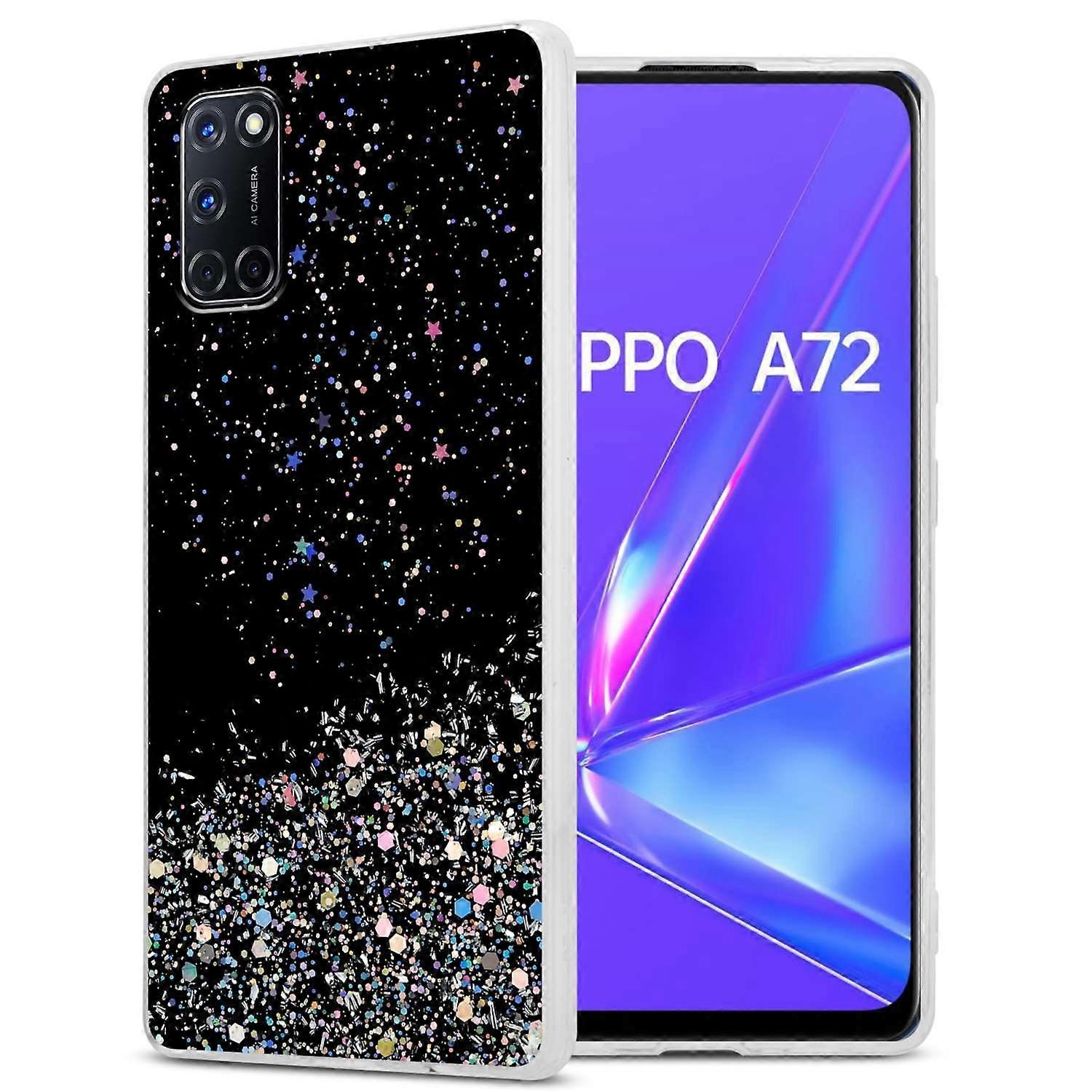 Case Oppo A72 Protective Case TPU - Transparent with Glitter