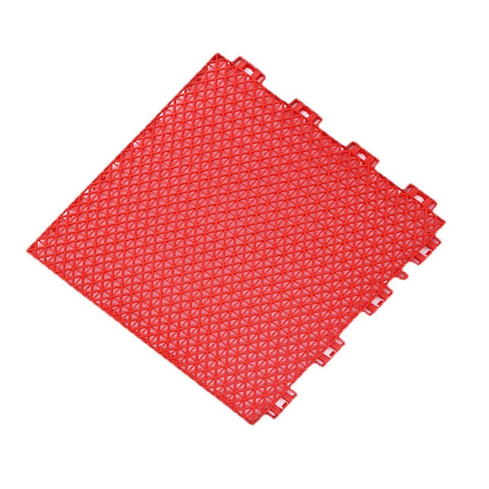 Interlocking Deck Tiles NonSlip Drainage Grid for Poolside Patio Locker Room Rosso 30.4cm 32pcs