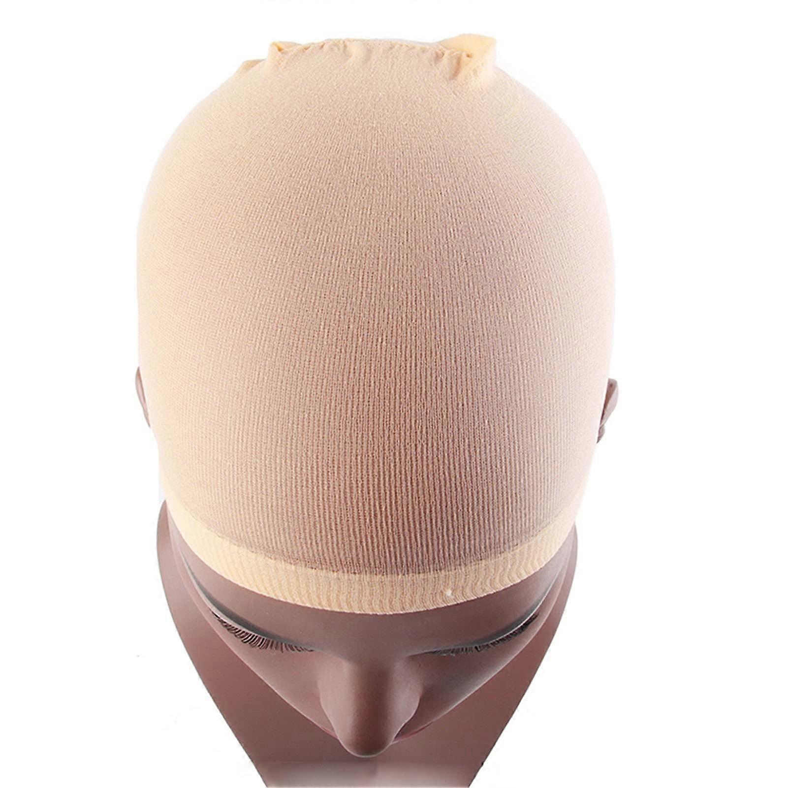 Beige Stretchable Nylon Wig Cap 2Pack with Breathable Mesh and Ultrathin Comfortable Fit