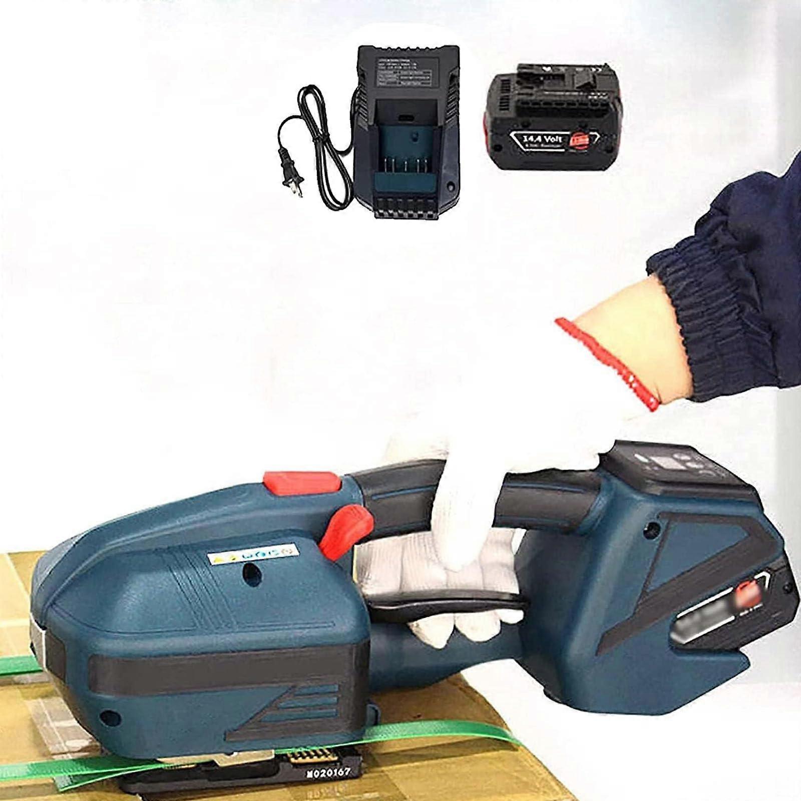 Automatic Strapping Machine with LCD Display, Battery Powered Tool for 1/25/8 Inch PP PET Straps