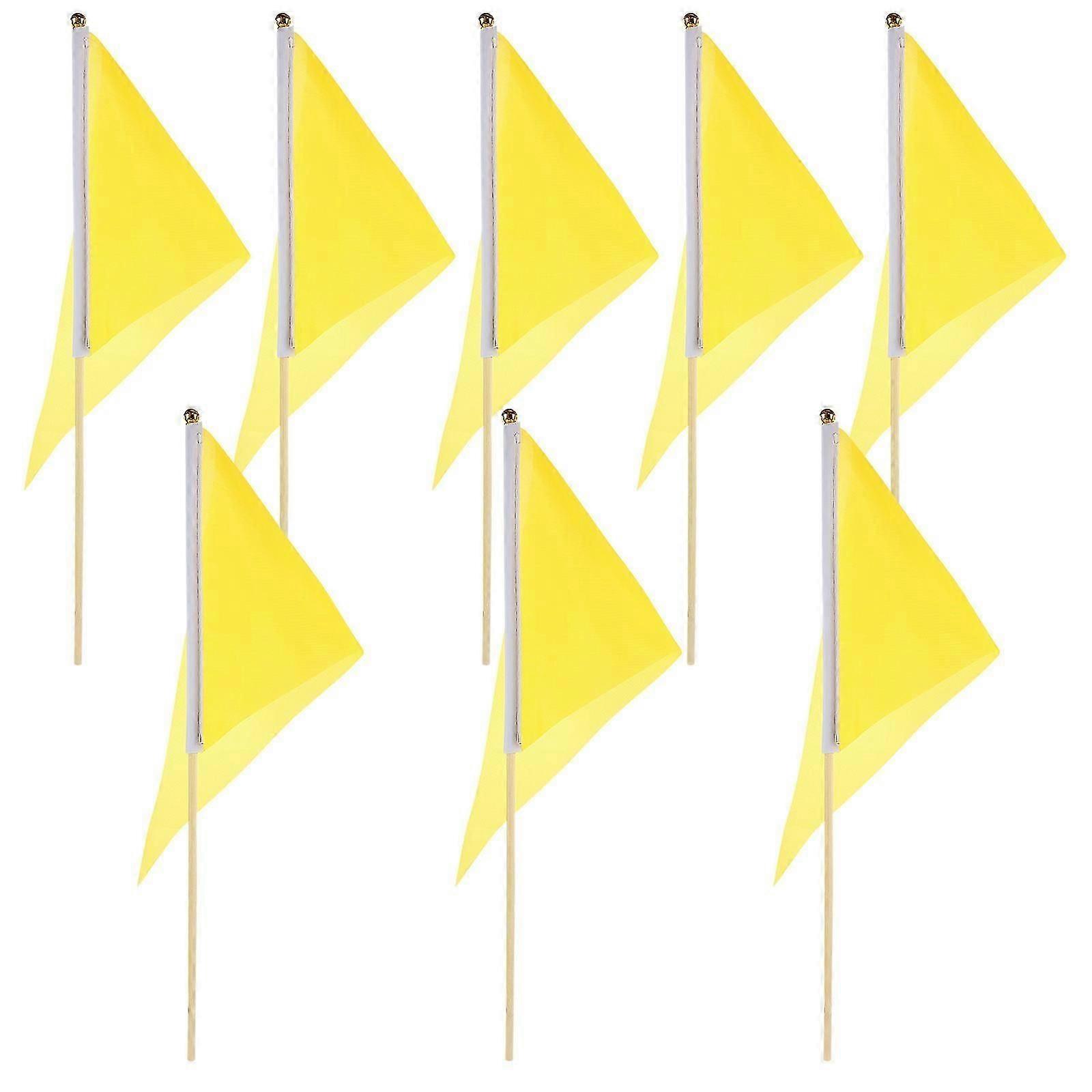 Lawn Marker Flags Outdoor Safety Warning Triangular Yellow 40x30cm 8Pcs Edition 0120