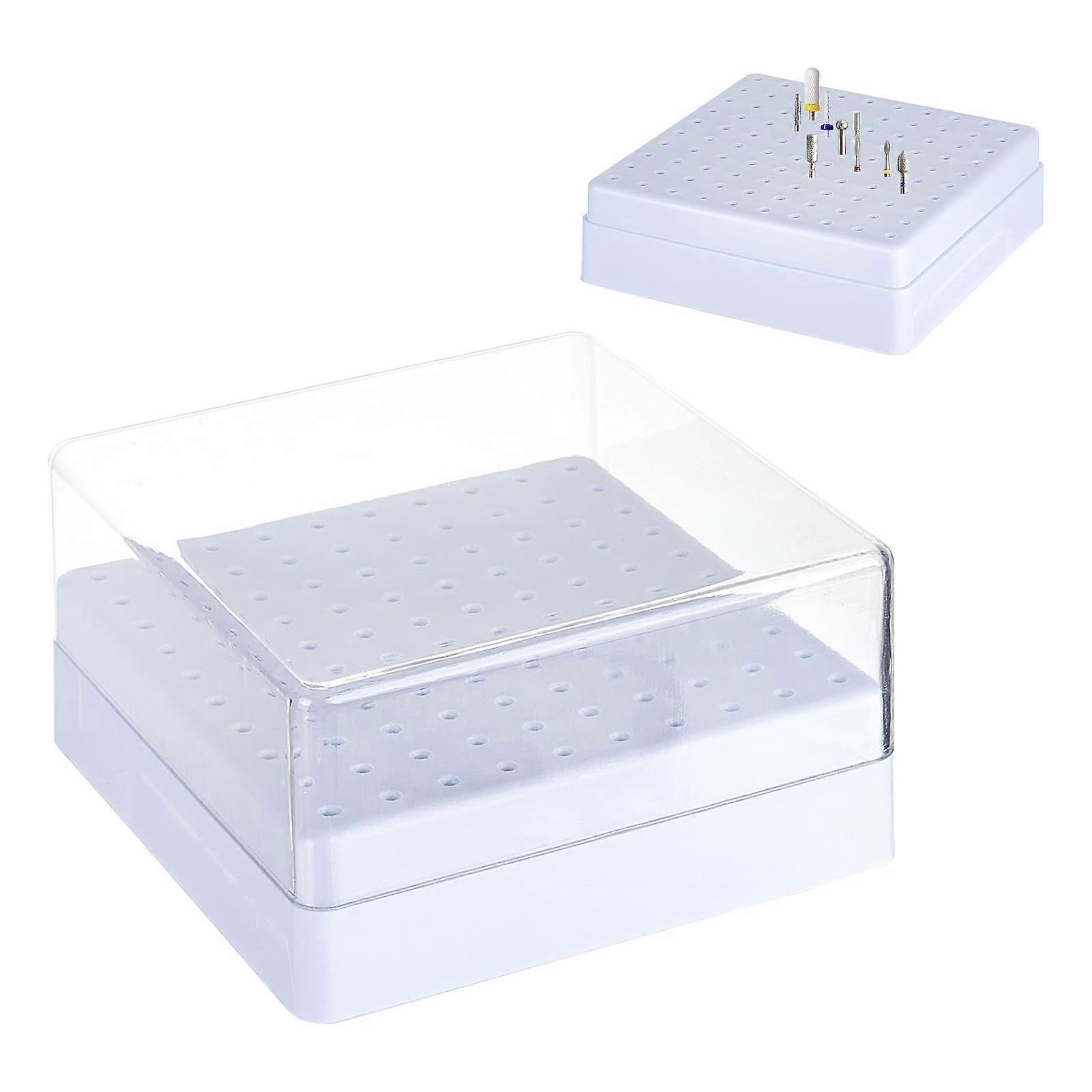 Nail Drill Bits Holder 100 Holes Clear Display Large Capacity Durable Plastic Organizer Case