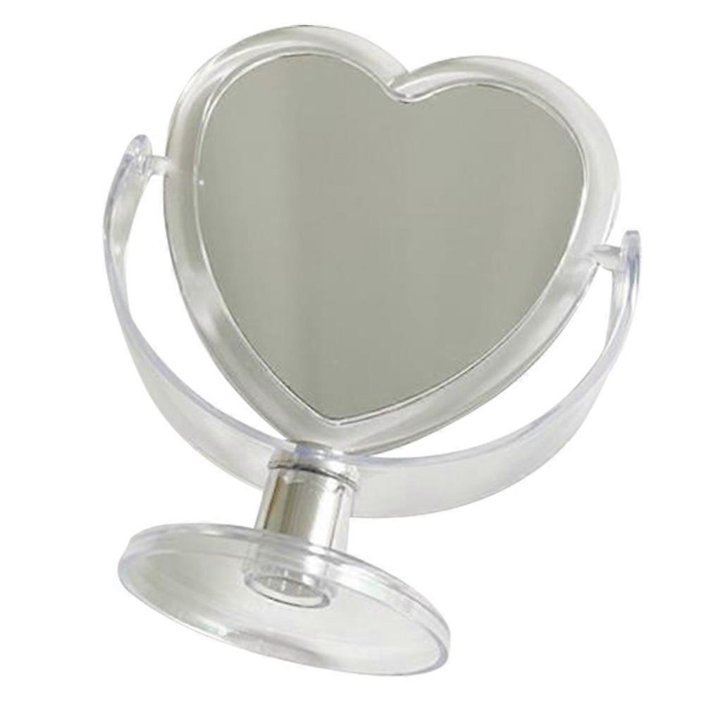 Light Grey Heart Shaped Makeup Mirror Acrylic Table Mirror 1Pcs