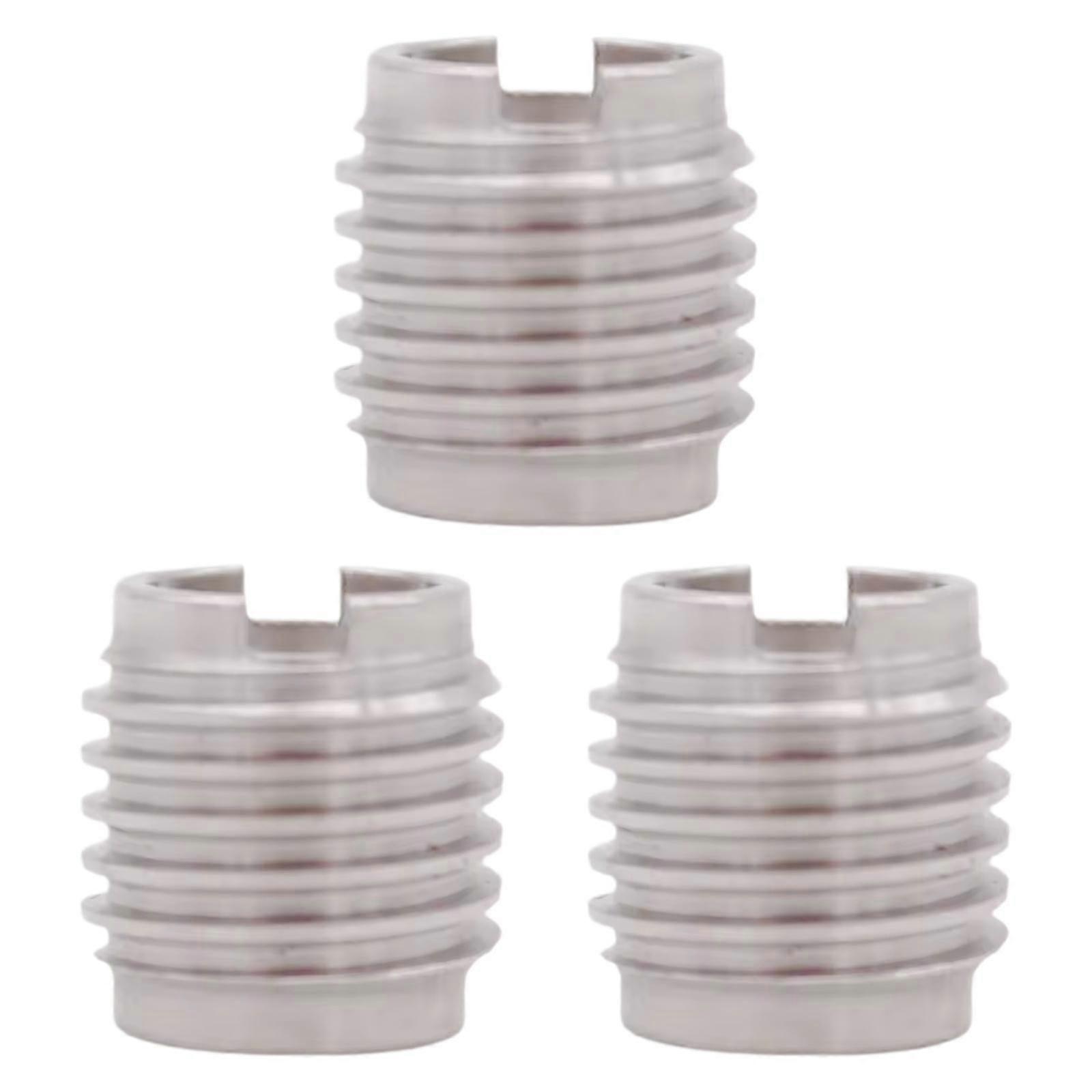 3x Threaded Beer Tap Handle Inserts Professional Replacment Stainless Steel