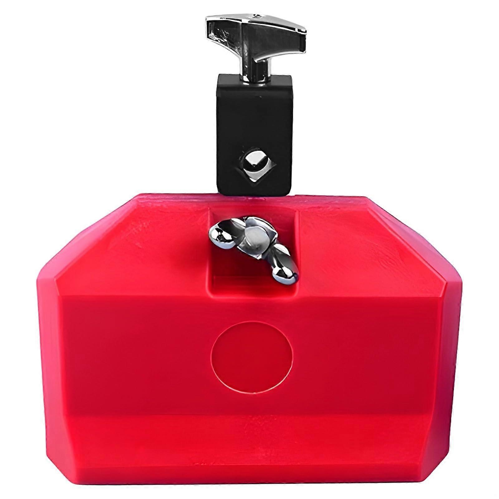 Red Cowbell for Drum Set with Adjustable Clamp, Bright Tone, Durable Metal, Live Performance