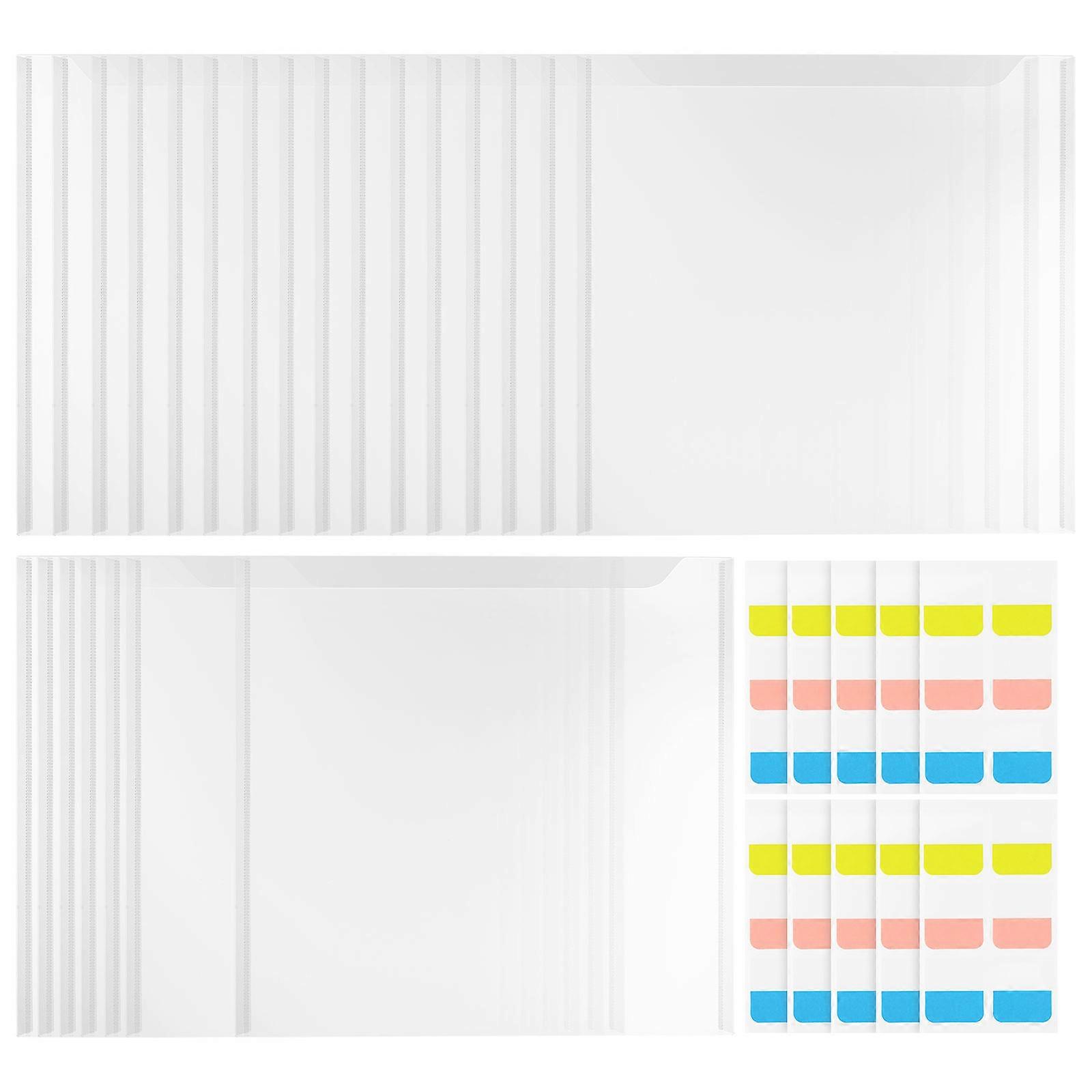Desk File Organizer Plastic Document Expanding Folder With Label Window For Efficient Management 36Pcs