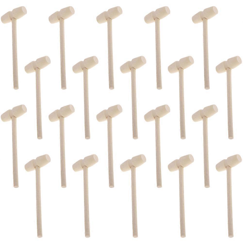 Solid Wood Mini Hammer Toy for Knocking Use 20Pcs for Kids