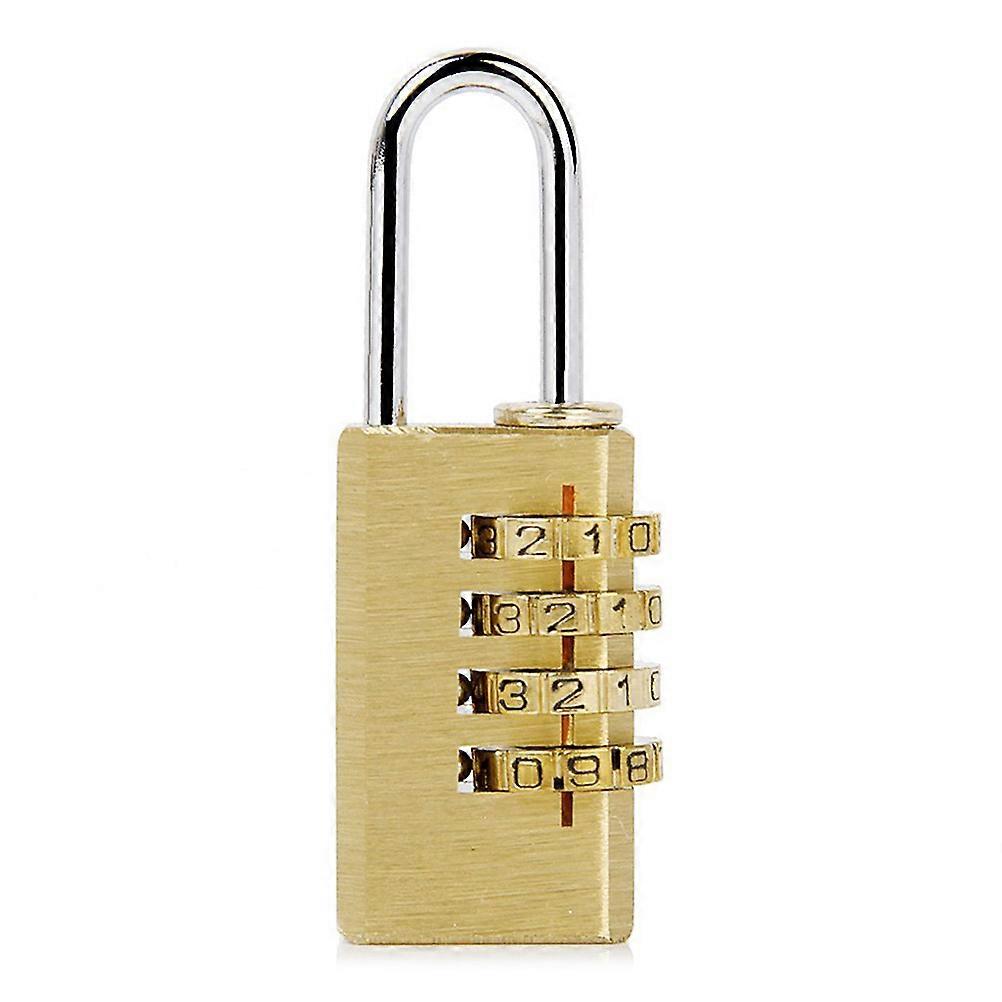 Resettable Padlock for Suitcase Copper 4-Digit Combination Lock