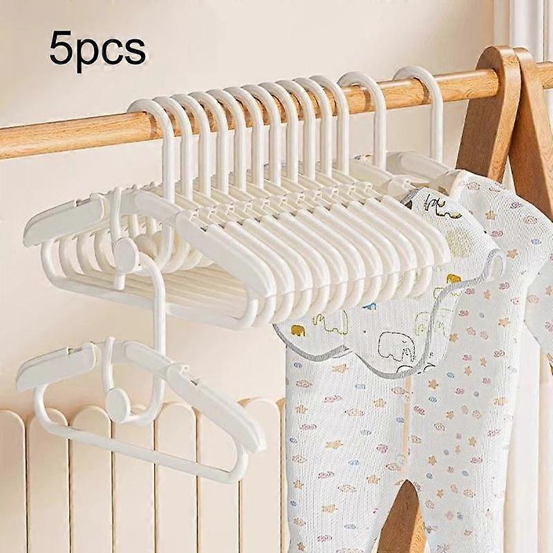 5pcs Kids Retractable Anti?Slip Hanger Stackable Non?Mark Clothes Hanger
