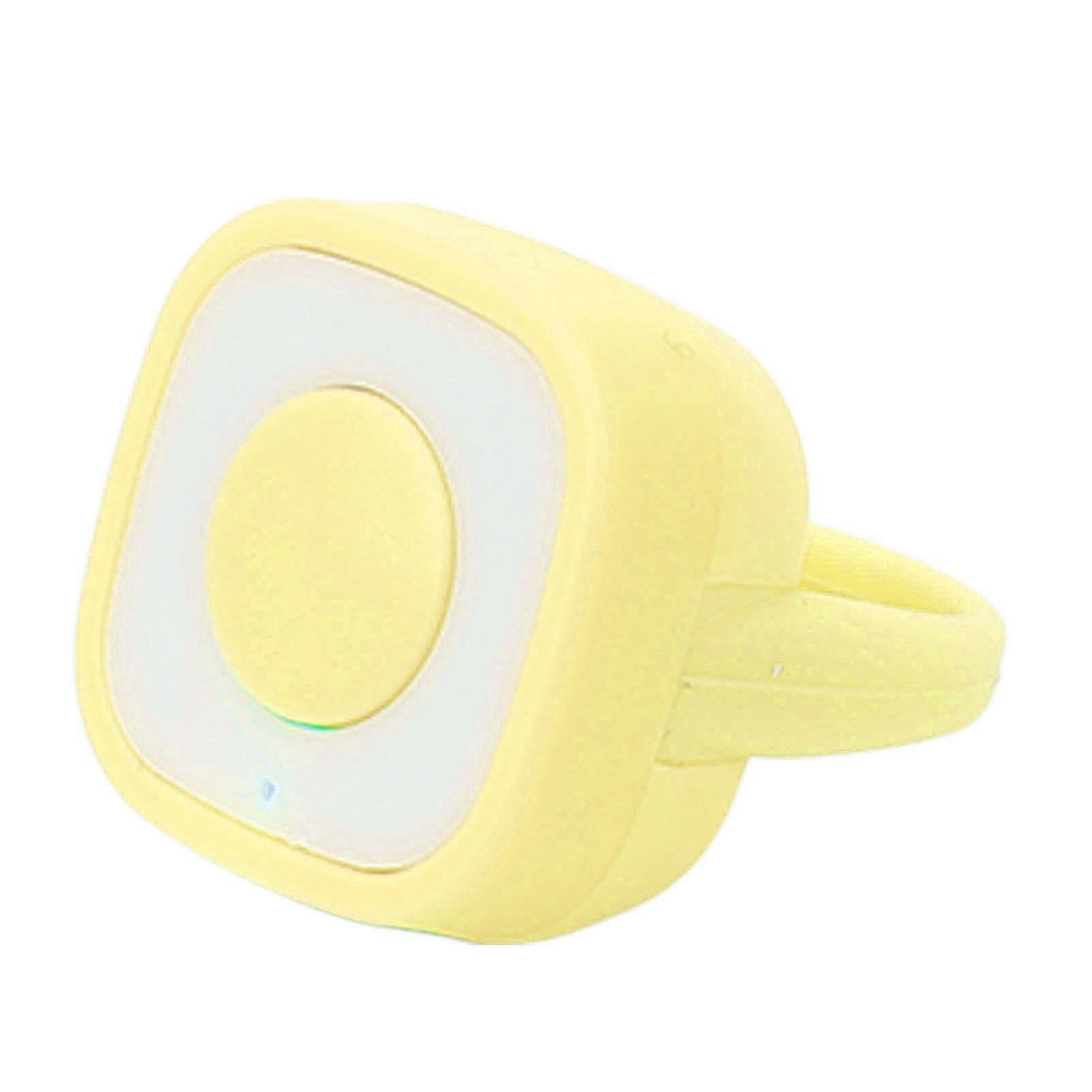 Ring Remote Control Rechargeable Fingertip Bluetooth Button Clicker Compatible With Camera Shutter Selfie Button Yellow