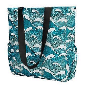 Bolsa feminina grande, leve e resistente à água, ideal para academia, praia, viagens, piscina, ioga e enfermagem, com bolso impermeável (quatro cores, estampa de abacaxi).