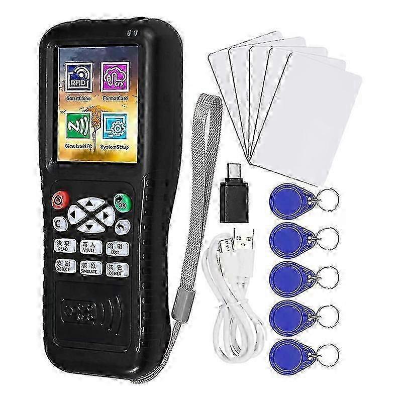 Multi Frequencies RFID Smart Card Programmer, RFID Reader Writer Duplicator, NFC Reader, Encrypted CBlackSZRH A-S,zx