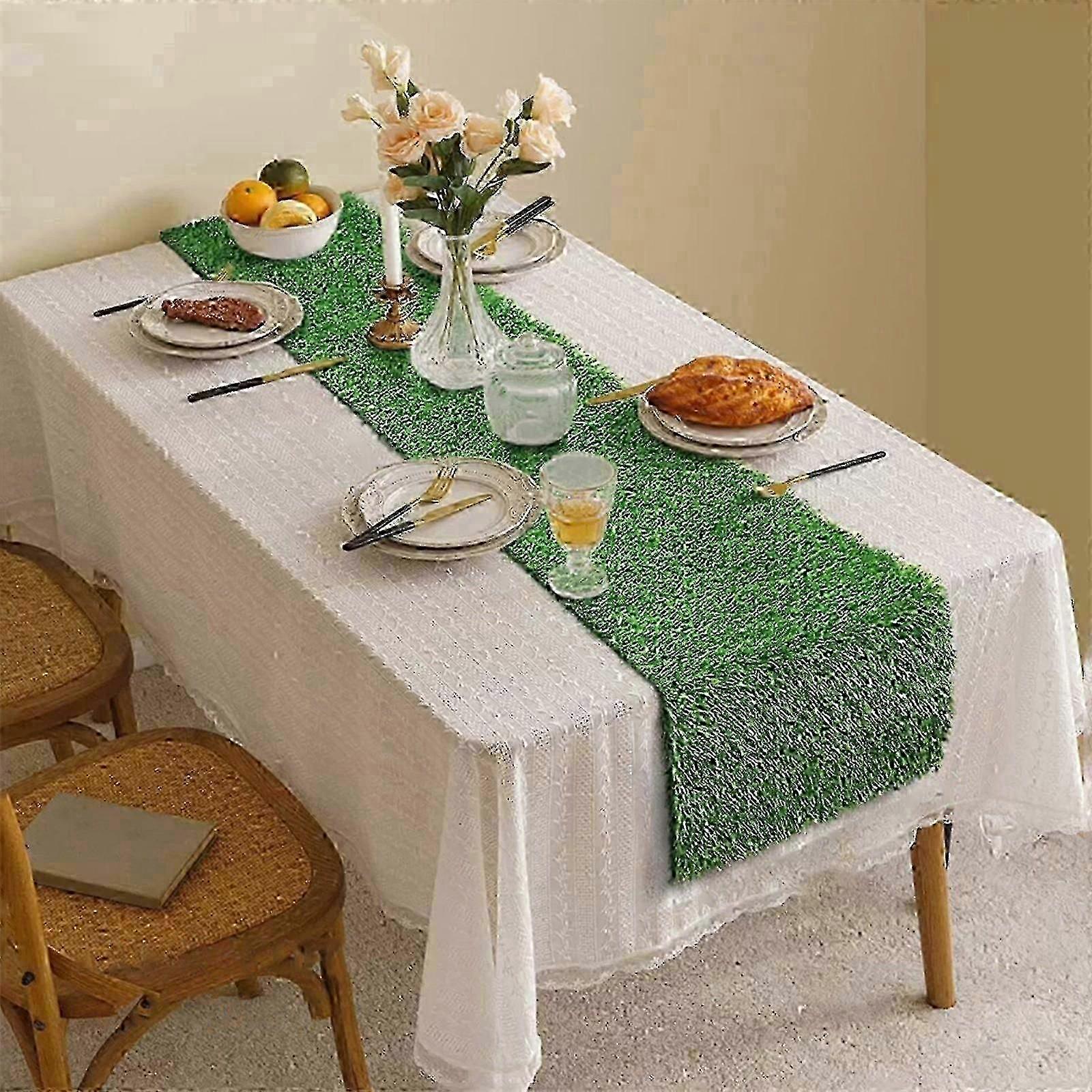 2026 Easter Simulation Table Flags Party Table Runners Green Simulation Artificial Lawning Table Flags