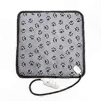 Varmemåtte til kæledyr med justerbar temperatur og stålsnor - 45x45 cm vandtæt design til hunde, katte og nyfødte hvalpe