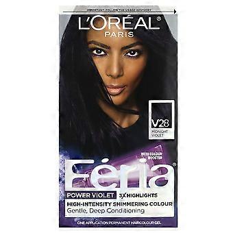 L'Oréal, Feria, Power Violet, High-Intensity Shimmering Colour,  V28 Midnight Violet, 1 Application