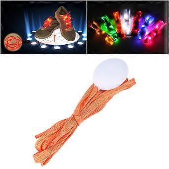 LED Shoelaces 1Pair for Flashing Light Use Orange Color for Cycling