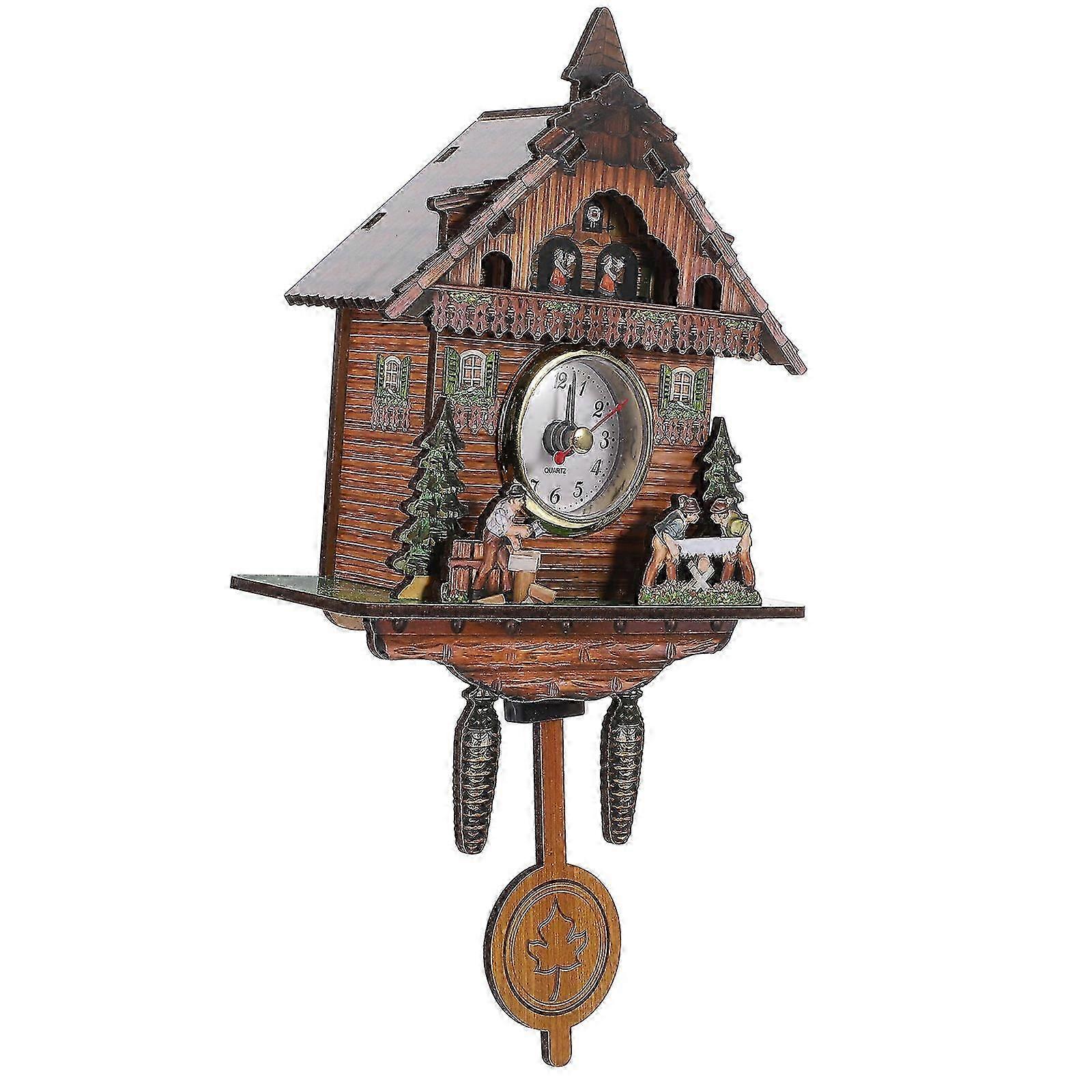 Bedroom Wall Clock for Timekeeping Wooden Pendulum Hanging Clock