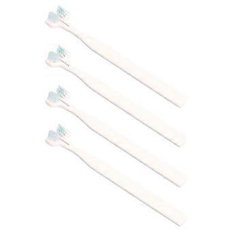Pet Toothbrush Durable Plastic Double-Head Tooth Brush for Pets 4Pcs