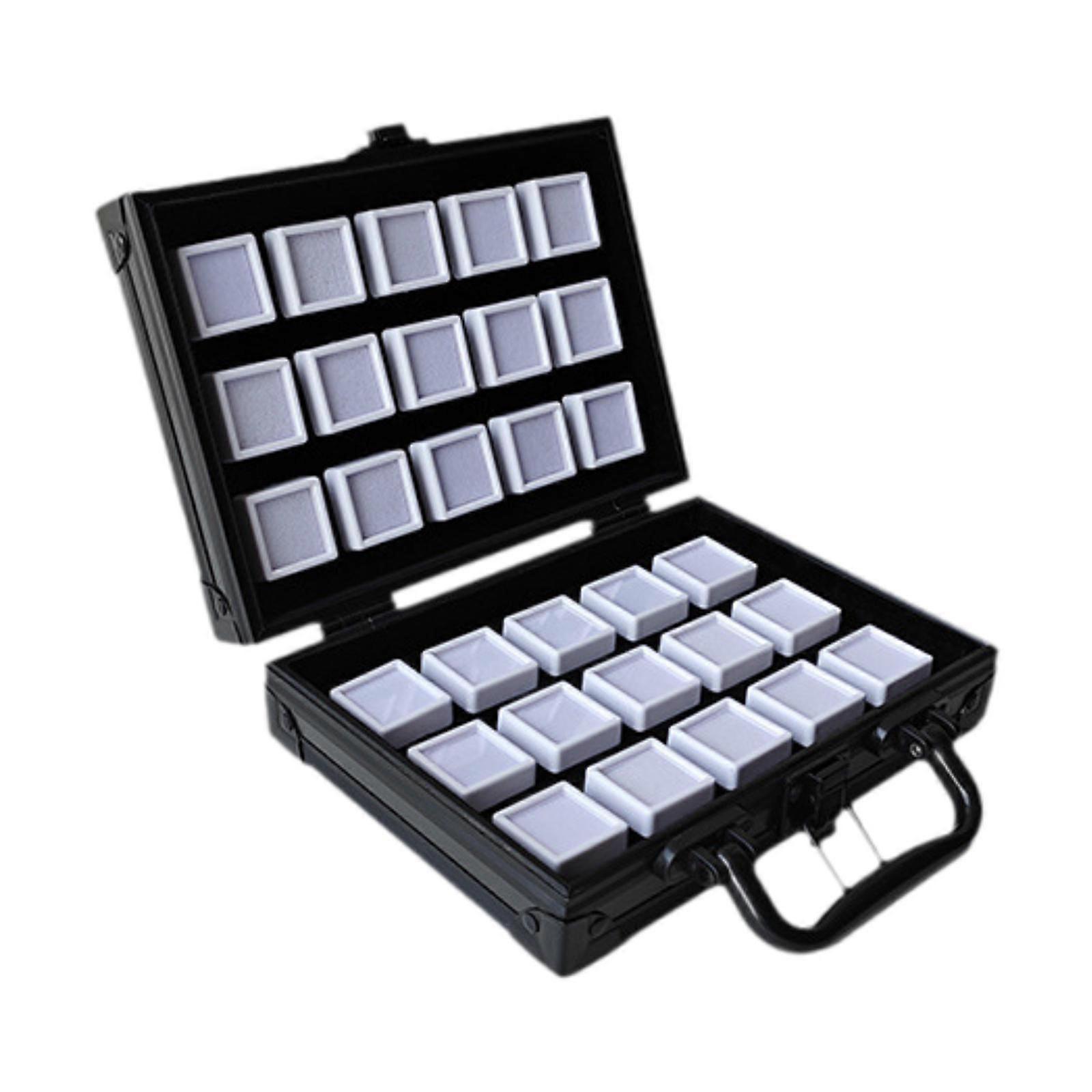 Gemstone Display Handled Box Gemstone Storage Case Sponge Inside Diamond Box