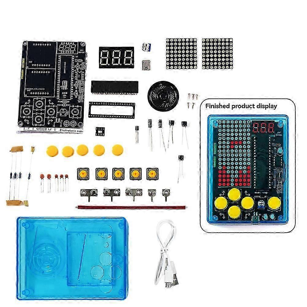 DIY Pixel Game Kit with Voice, Mini Pixel Game Console, Electronics Kit, Soldering Project Practice