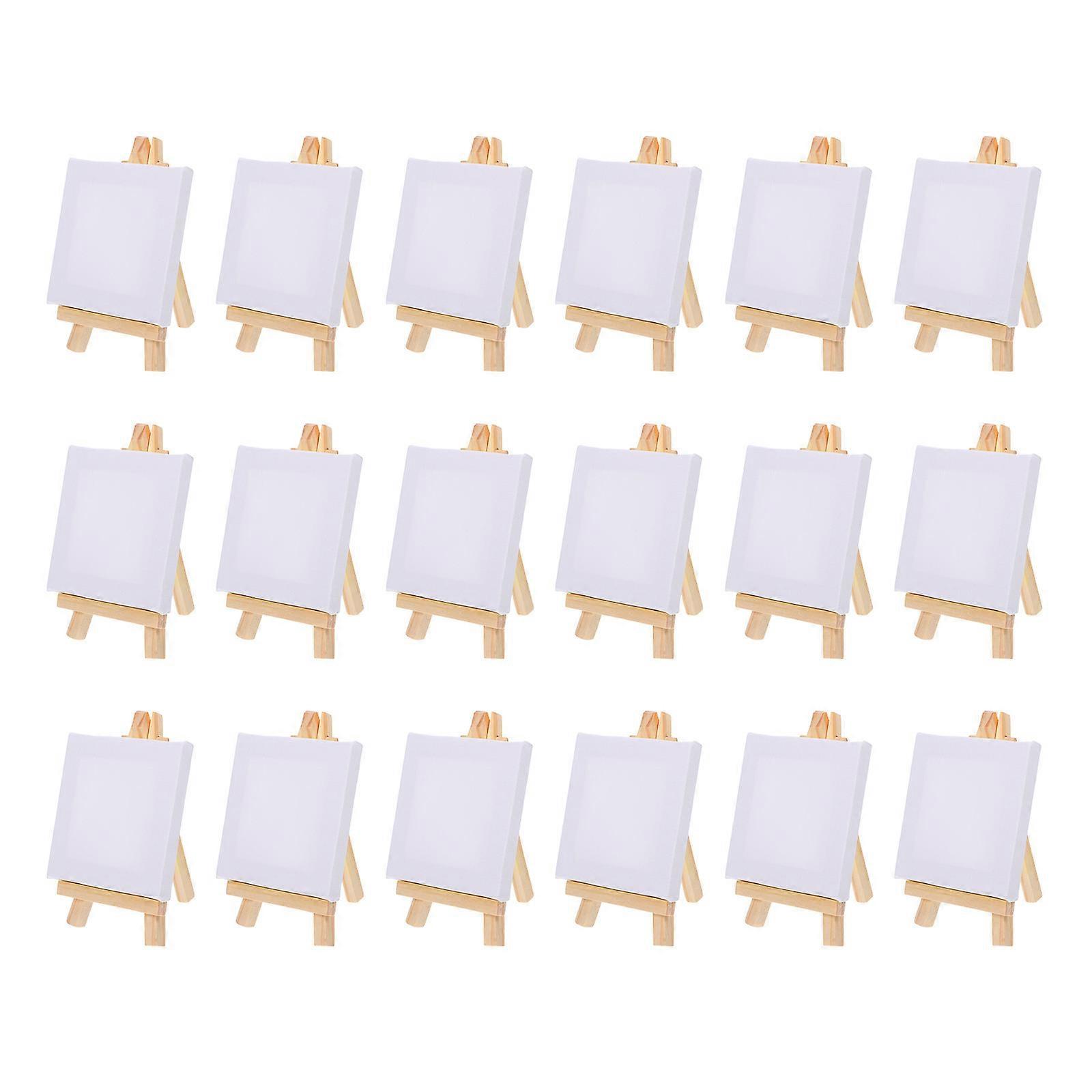18 Sets Delicate Mini Easels Multi-function Painting Canvases Decorative Canvas Easels