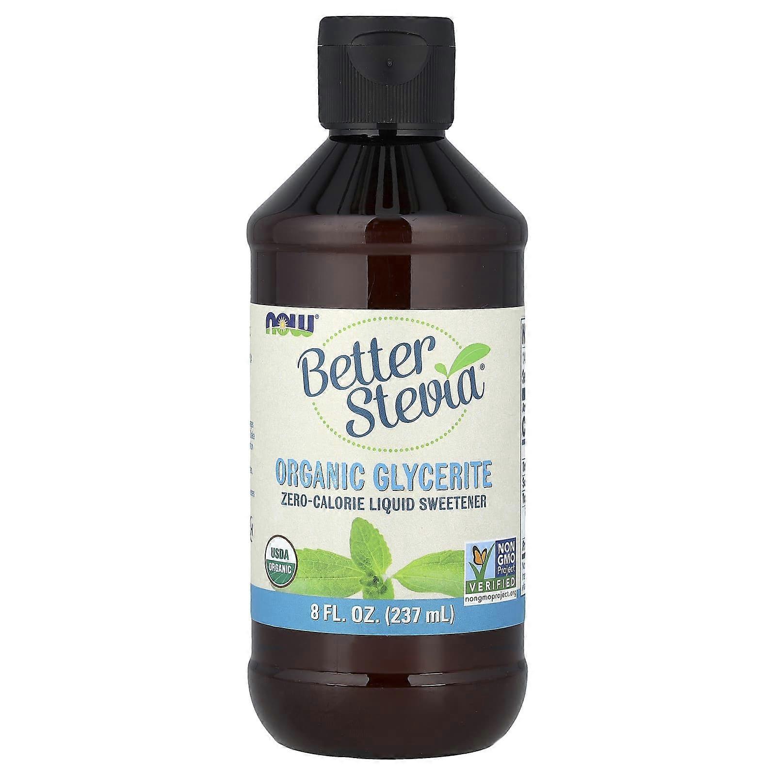 NOW Foods, Better Stevia®,  Zero-Calorie Liquid Sweetener, Organic Glycerite, 8 fl oz (237 ml)