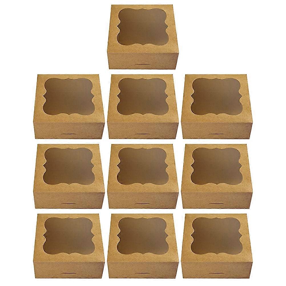 10Pcs Bakery Boxes with Window Paper Cake Boxes Cookie Boxes Dessert Boxes