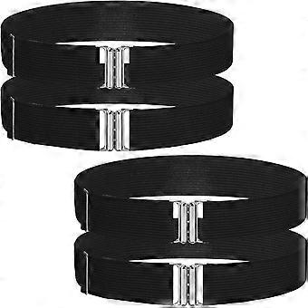 4 Pcs Thigh Garter Belt, Adjustable Black Leg Garter, Elastic Leg Garters For Thigh, Black Polyester Stretchable Thigh Belt for Fashion Show Cosplay,